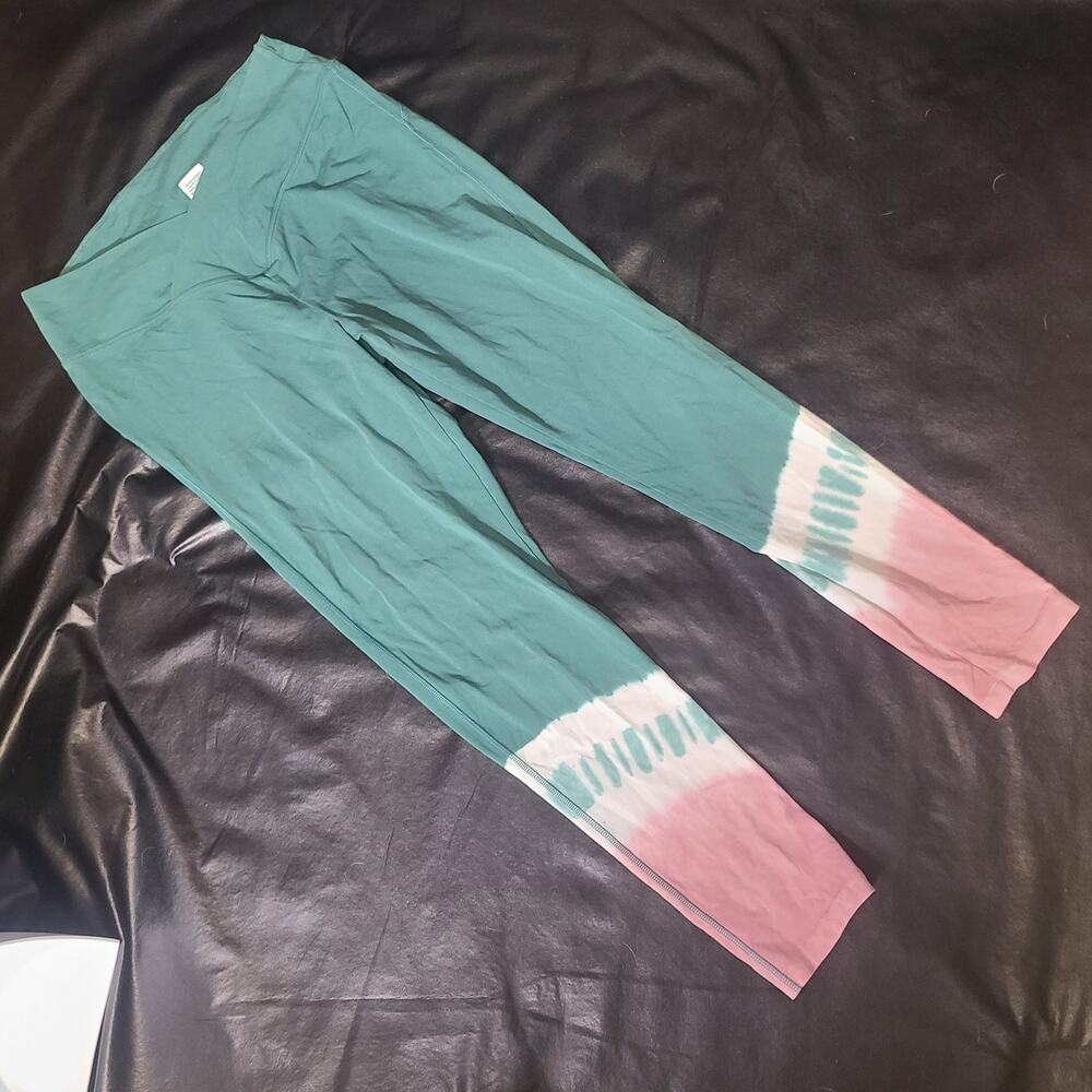 Victoria's Secret pink green white ombre tie-dye leggings size XL